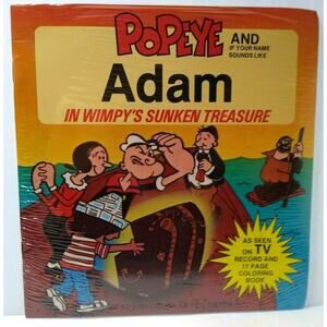 Popeye In Wimpy's Sunken Treasure Sealed 7" Vinyl Record 17 Page Book Adam